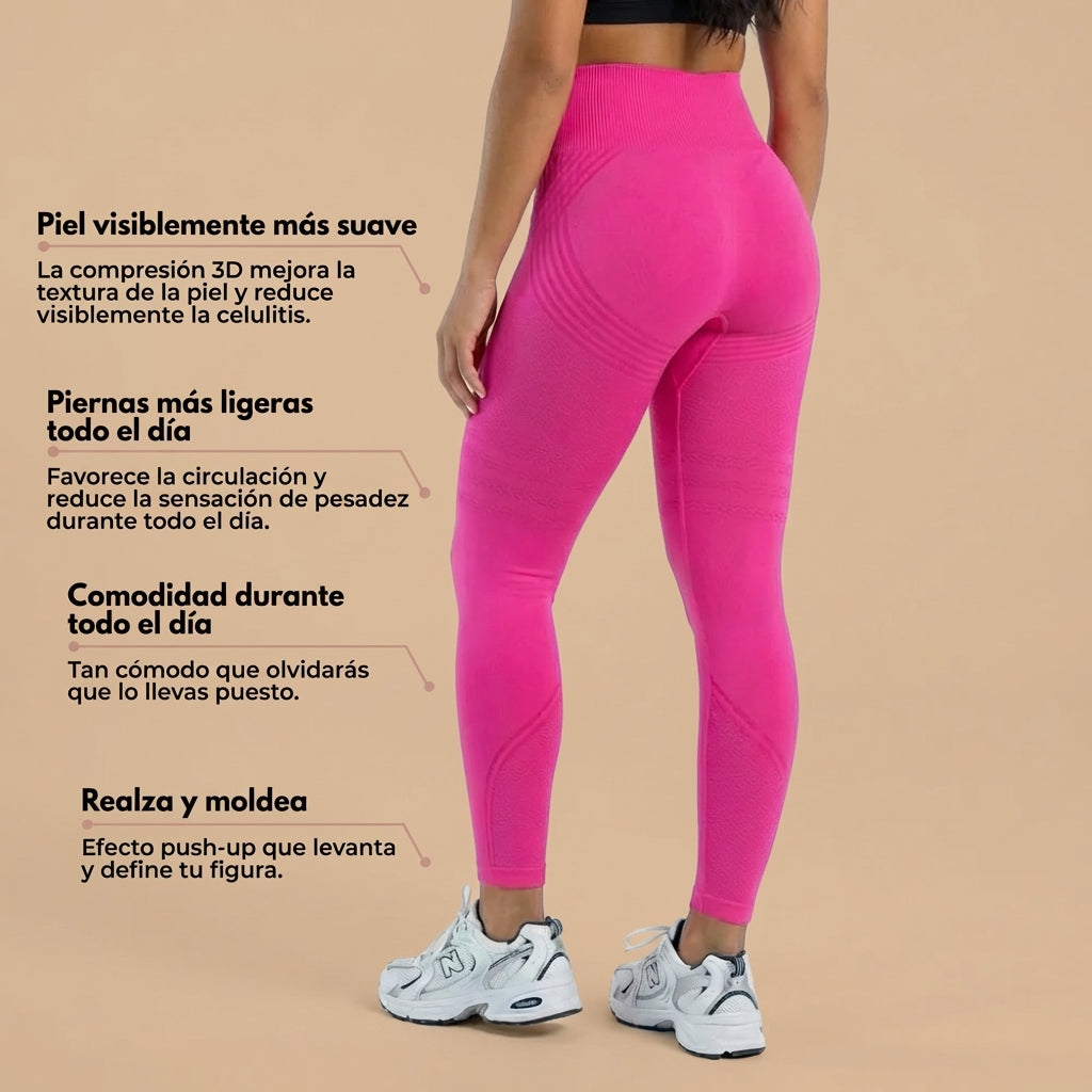 ✨Lenntia™ Leggings Moldeadores 3D – Rosa Intenso Efecto Push-Up