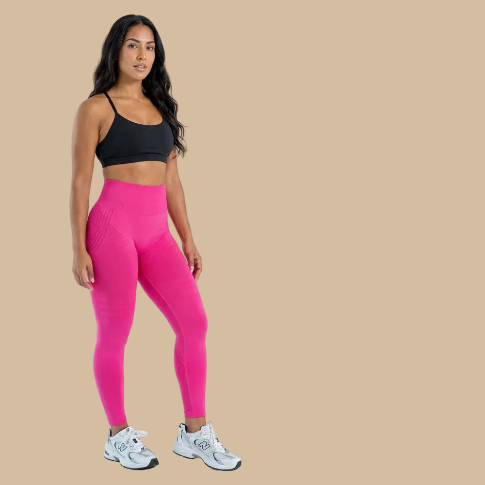 Lenntia™ Leggings Moldeadores 3D – Rosa Intenso Efecto Push-Up