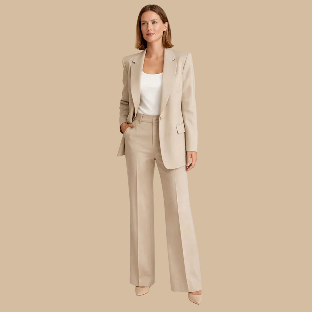 Conjunto Aura Beige | Elegancia Profesional Atemporal Blazer + Pantalón