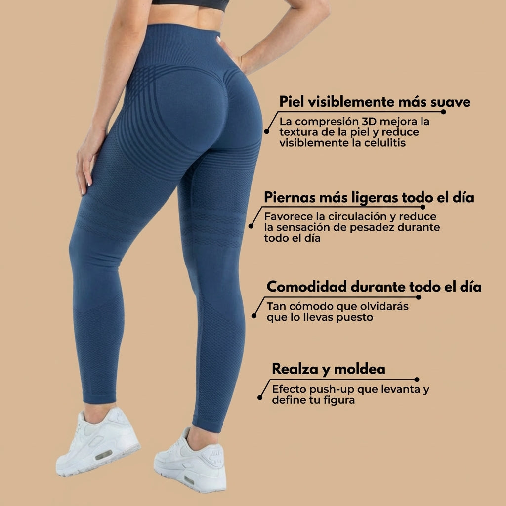 Lenntia™ Leggings Moldeadores 3D – Azul Navy Efecto Push-Up