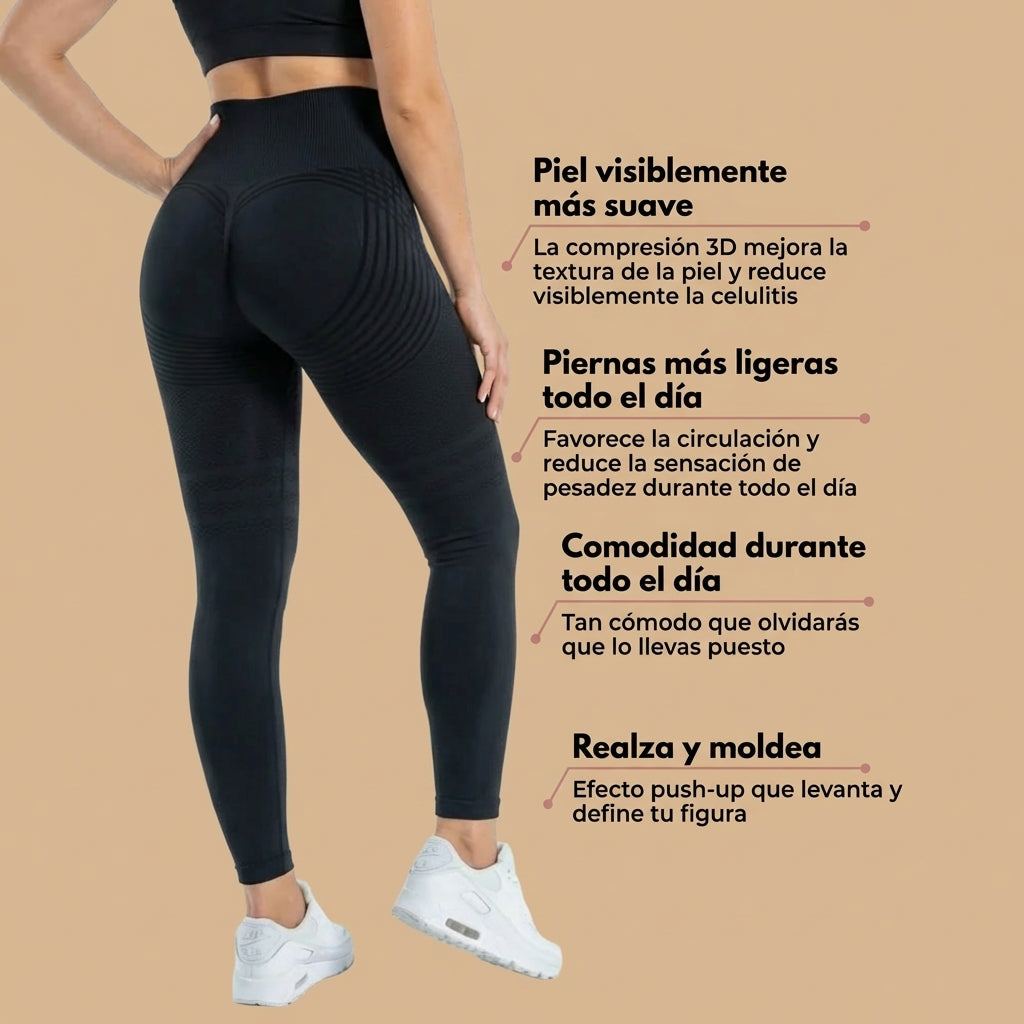 Lenntia™ Leggings Moldeadores 3D – Negro Clásico Efecto Push-Up