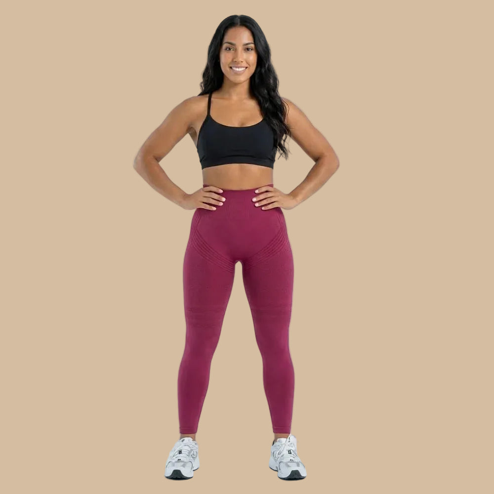 Lenntia™ Leggings Moldeadores 3D – Burgundy Elegante Efecto Push-Up