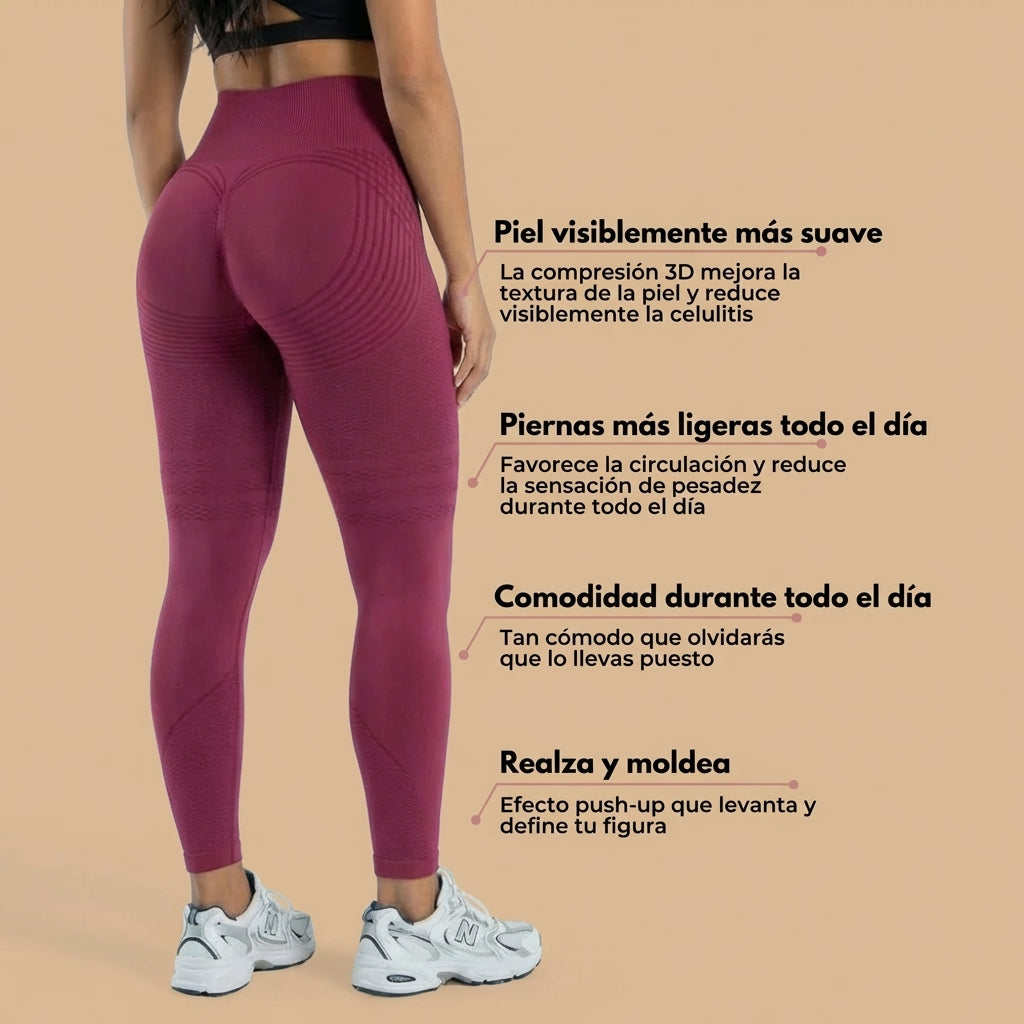 Lenntia™ Leggings Moldeadores 3D – Burgundy Elegante Efecto Push-Up