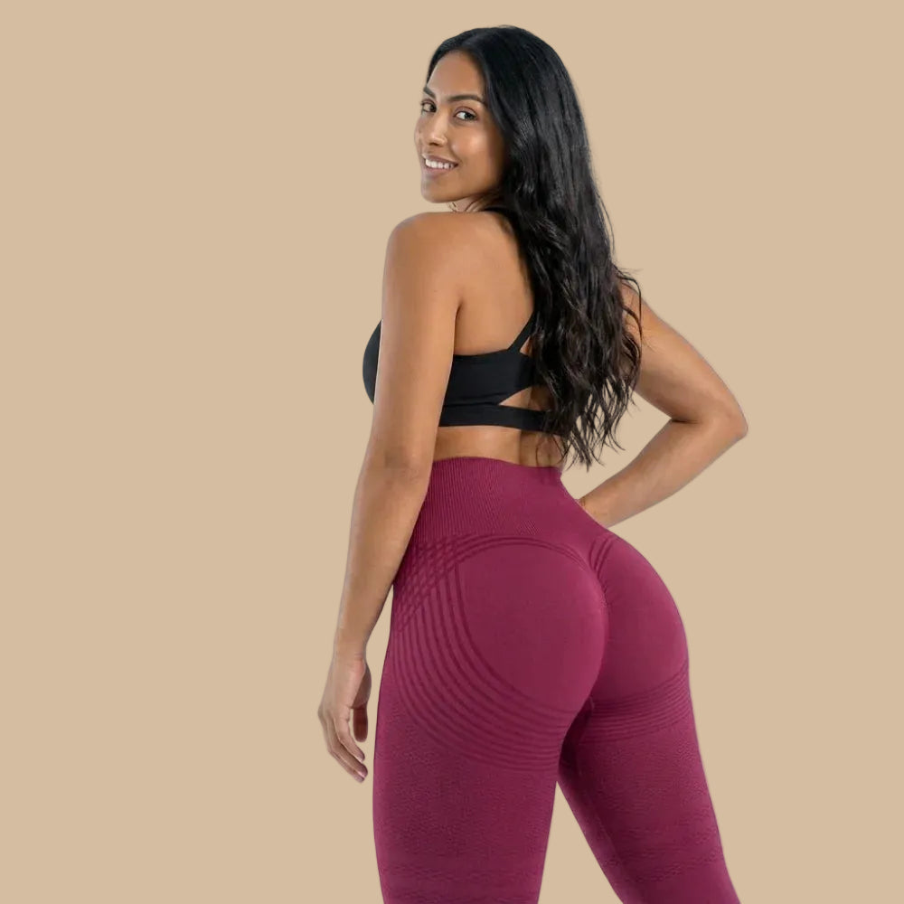 Lenntia™ Leggings Moldeadores 3D – Burgundy Elegante Efecto Push-Up