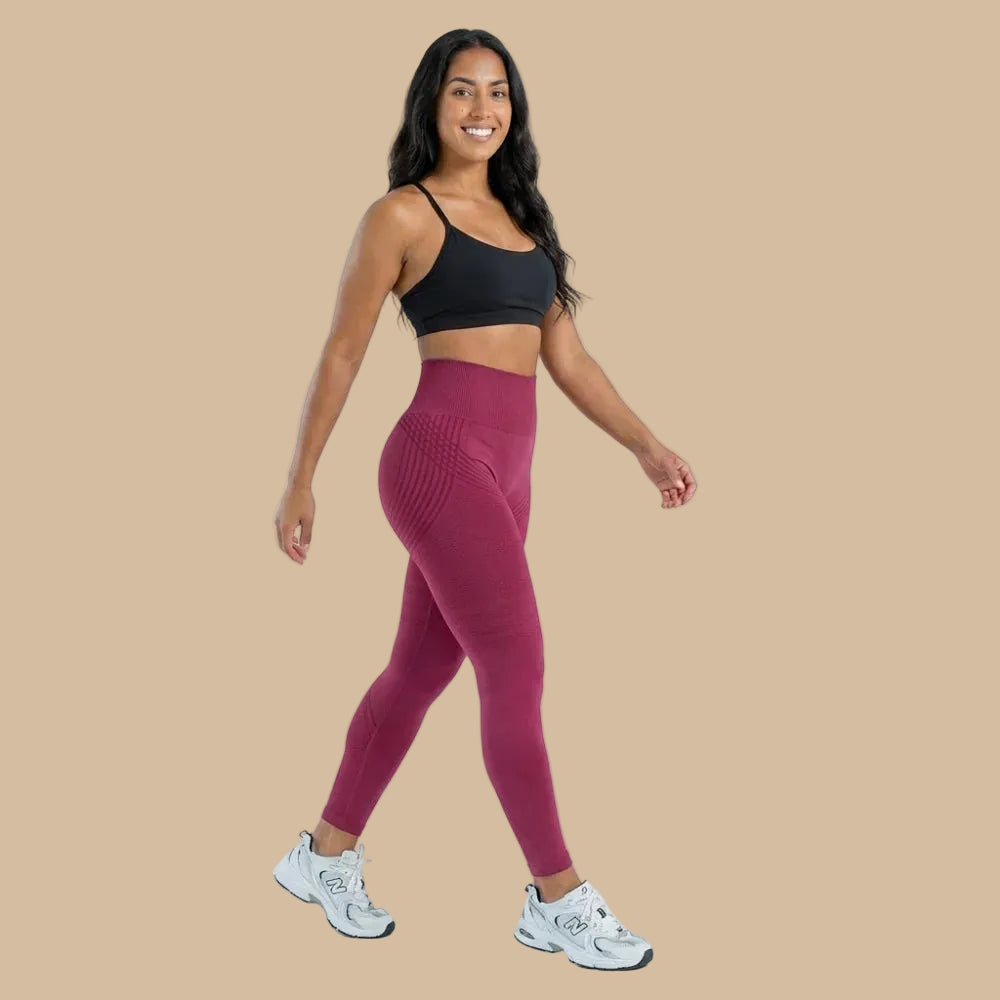 Lenntia™ Leggings Moldeadores 3D – Burgundy Elegante Efecto Push-Up