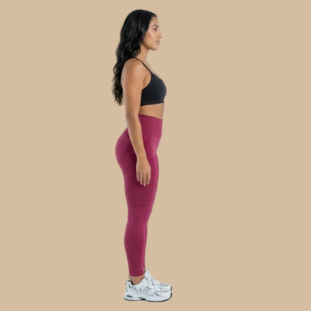 Lenntia™ Leggings Moldeadores 3D – Burgundy Elegante Efecto Push-Up