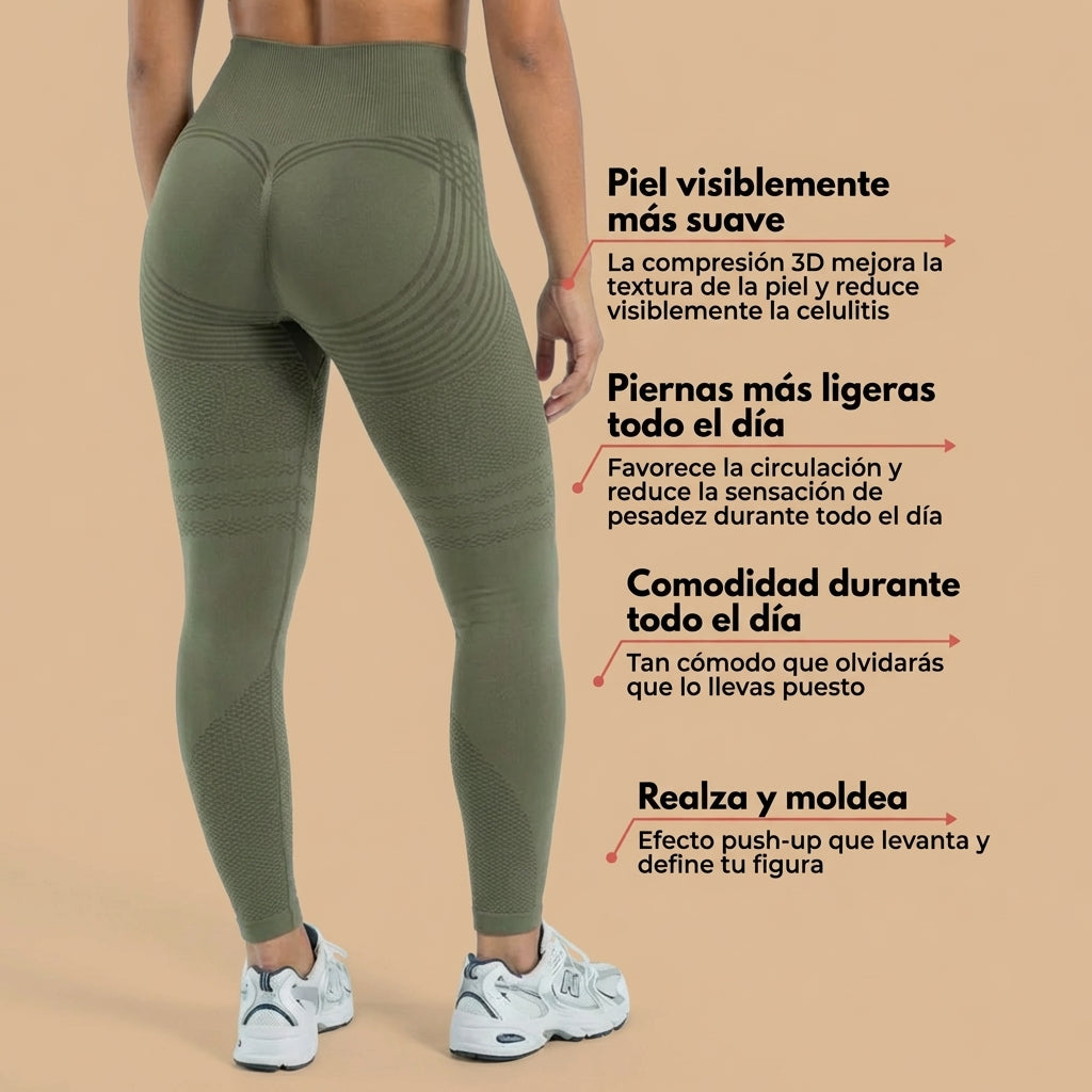 Lenntia™ Leggings Moldeadores 3D – Verde Army Efecto Push-Up