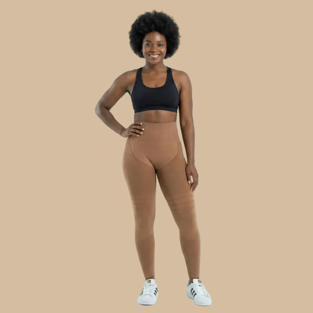 Lenntia™ Leggings Moldeadores 3D – Marrón Coffee Efecto Push-Up