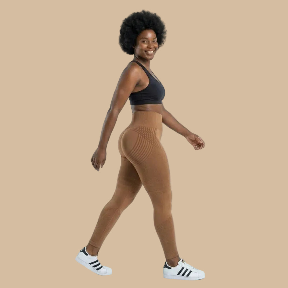 Lenntia™ Leggings Moldeadores 3D – Marrón Coffee Efecto Push-Up