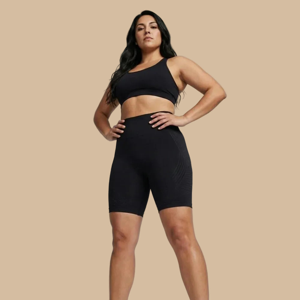 ✨Lenntia™ Short Moldeador 3D – Negro Clásico Efecto Push-Up