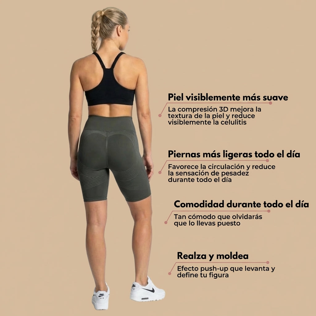 Lenntia™ Short Moldeador 3D – Gris Oscuro Efecto Push-Up