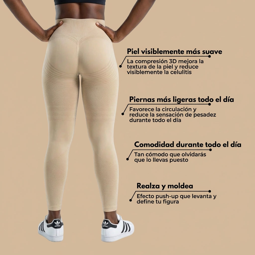Lenntia™ Leggings Moldeadores 3D – Beige Sculpt & Efecto Push-Up