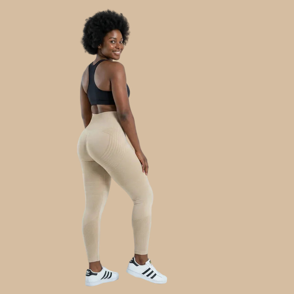Lenntia™ Leggings Moldeadores 3D – Beige Sculpt & Efecto Push-Up