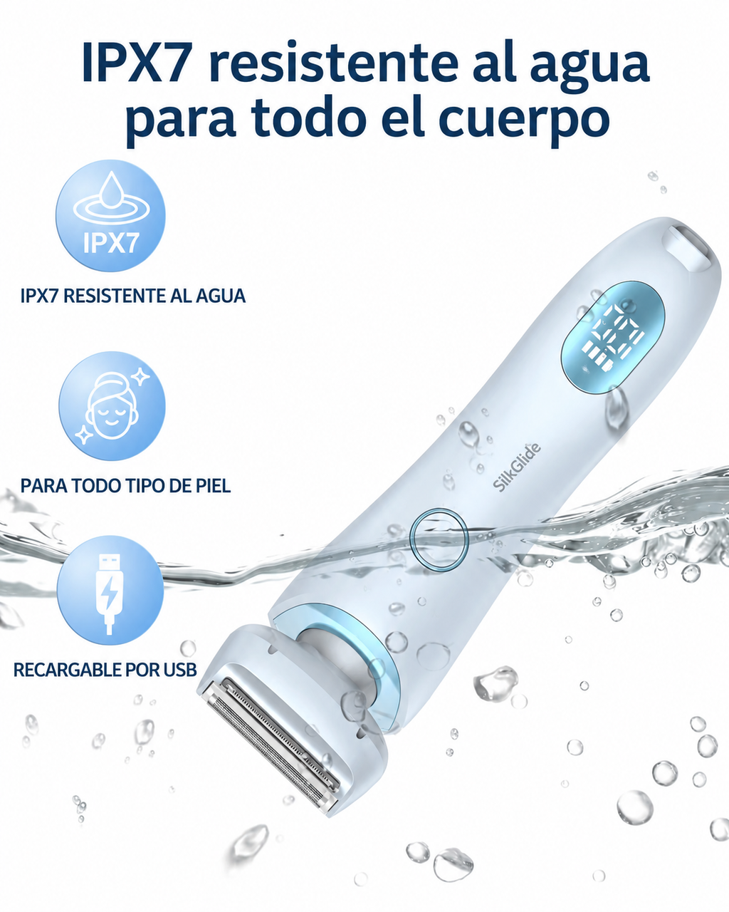 SilkGlide 2 en 1 — Afeitadora y Depiladora Corporal