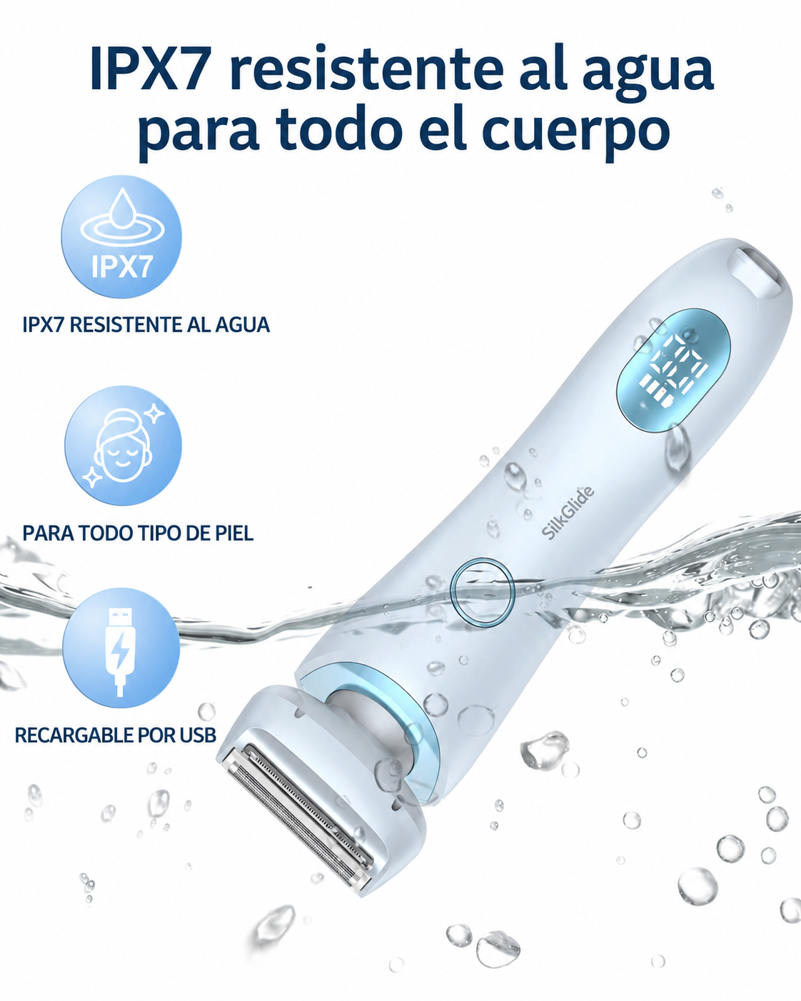 SilkGlide 2 en 1 — Afeitadora y Depiladora Corporal