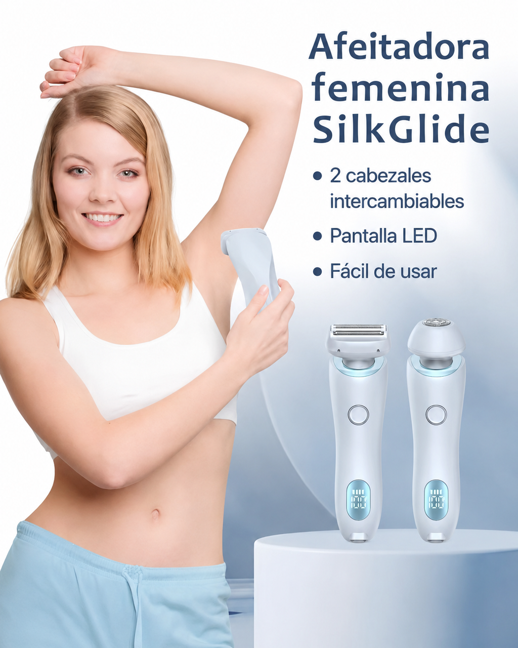 SilkGlide 2 en 1 — Afeitadora y Depiladora Corporal