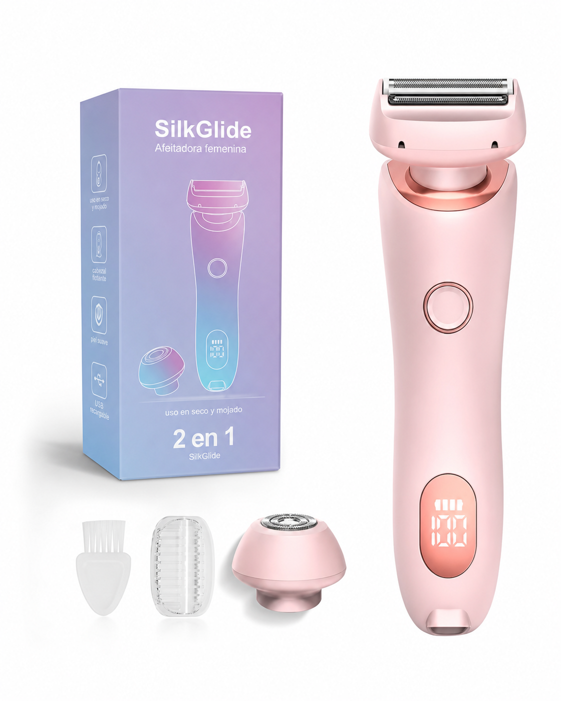 SilkGlide 2 en 1 — Afeitadora y Depiladora Corporal