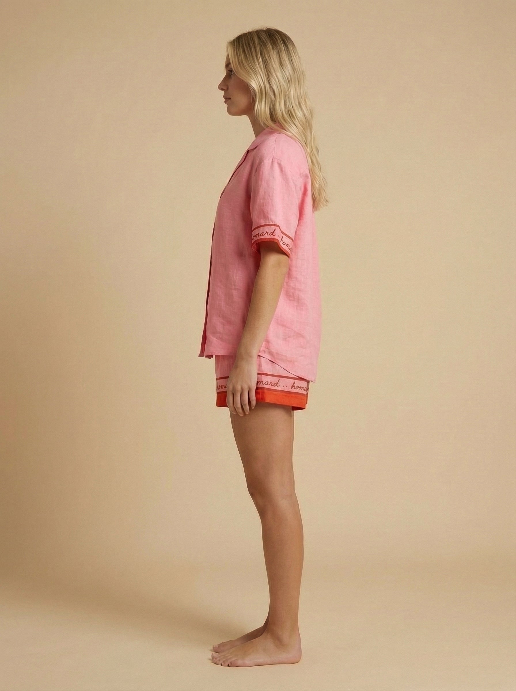 Conjunto de lino estampado – Camisa y short con print de langosta