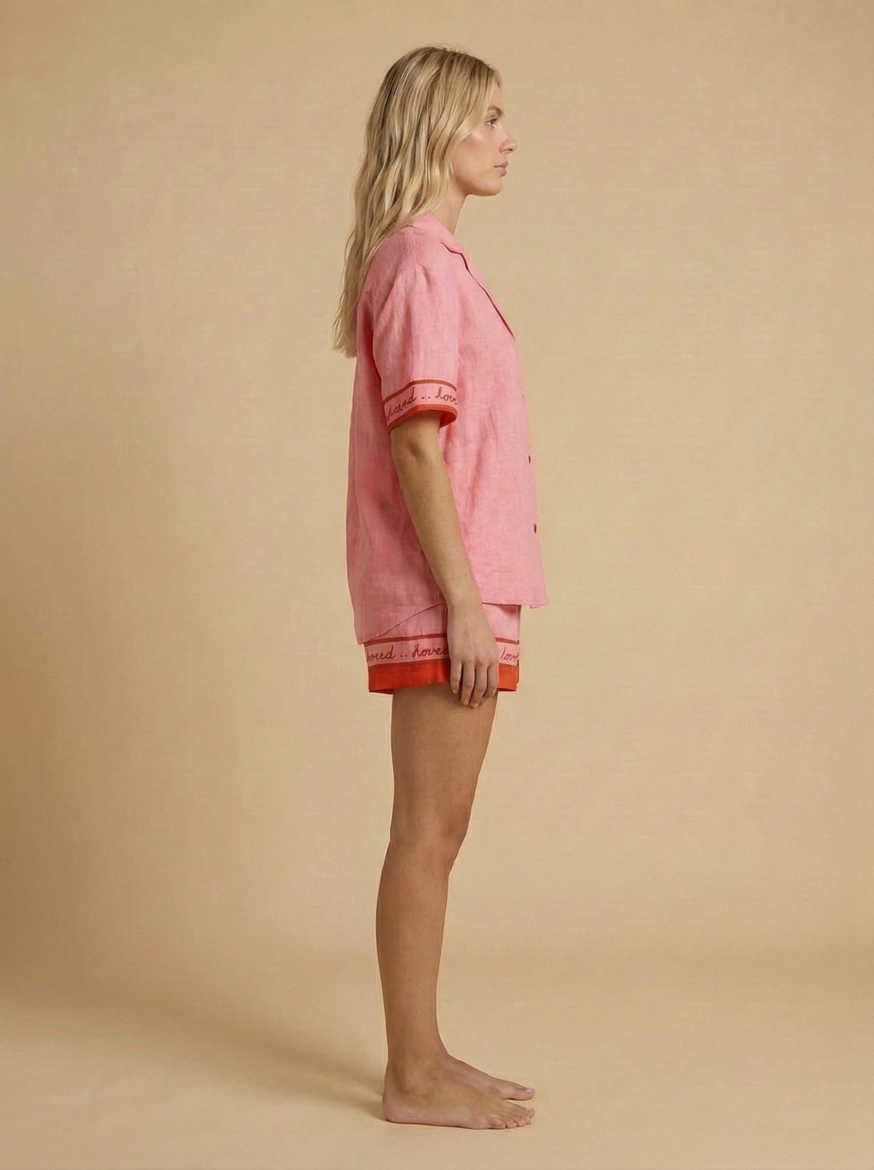 Conjunto de lino estampado – Camisa y short con print de langosta