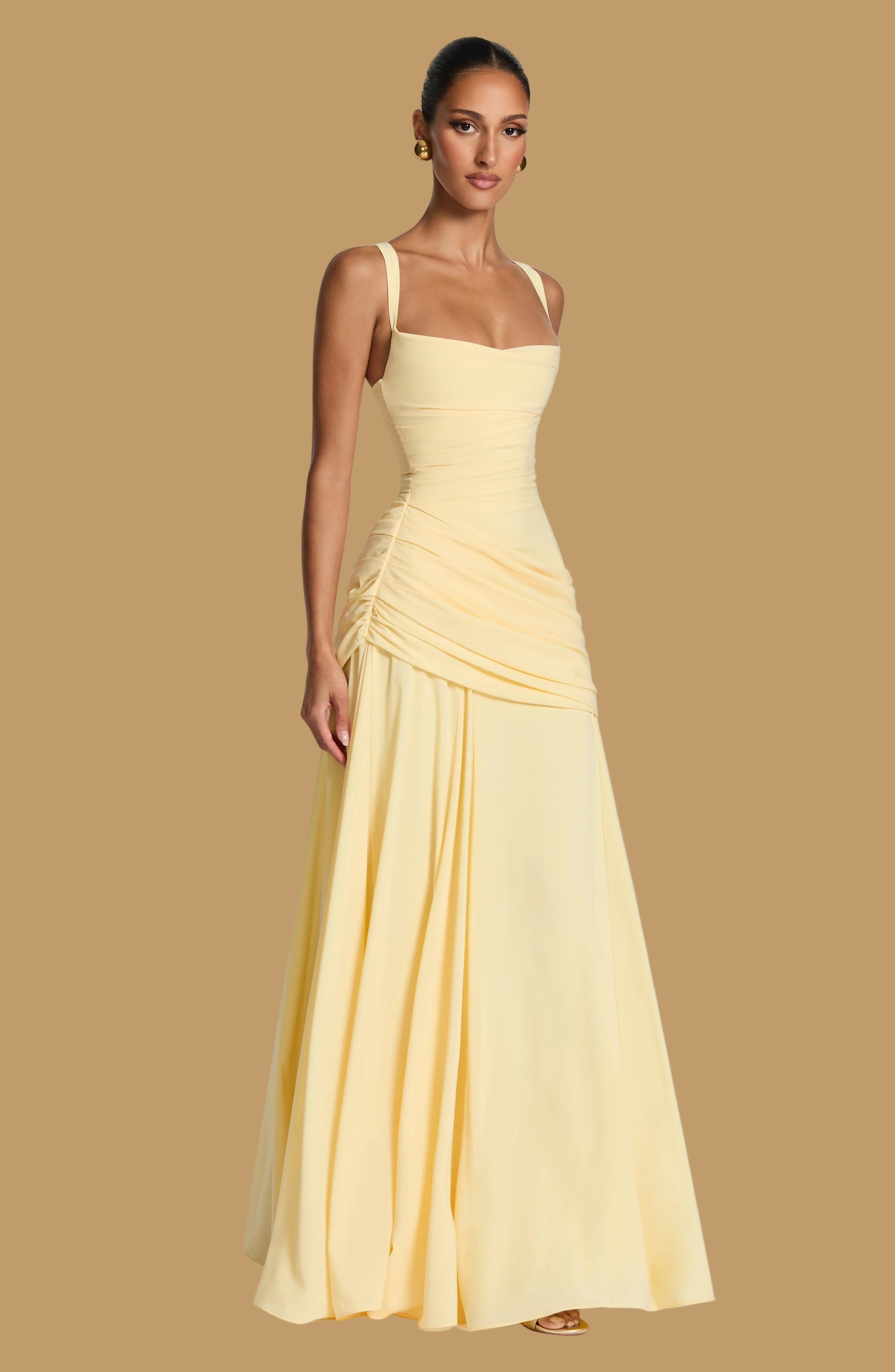 Long dress Sara - Lemon