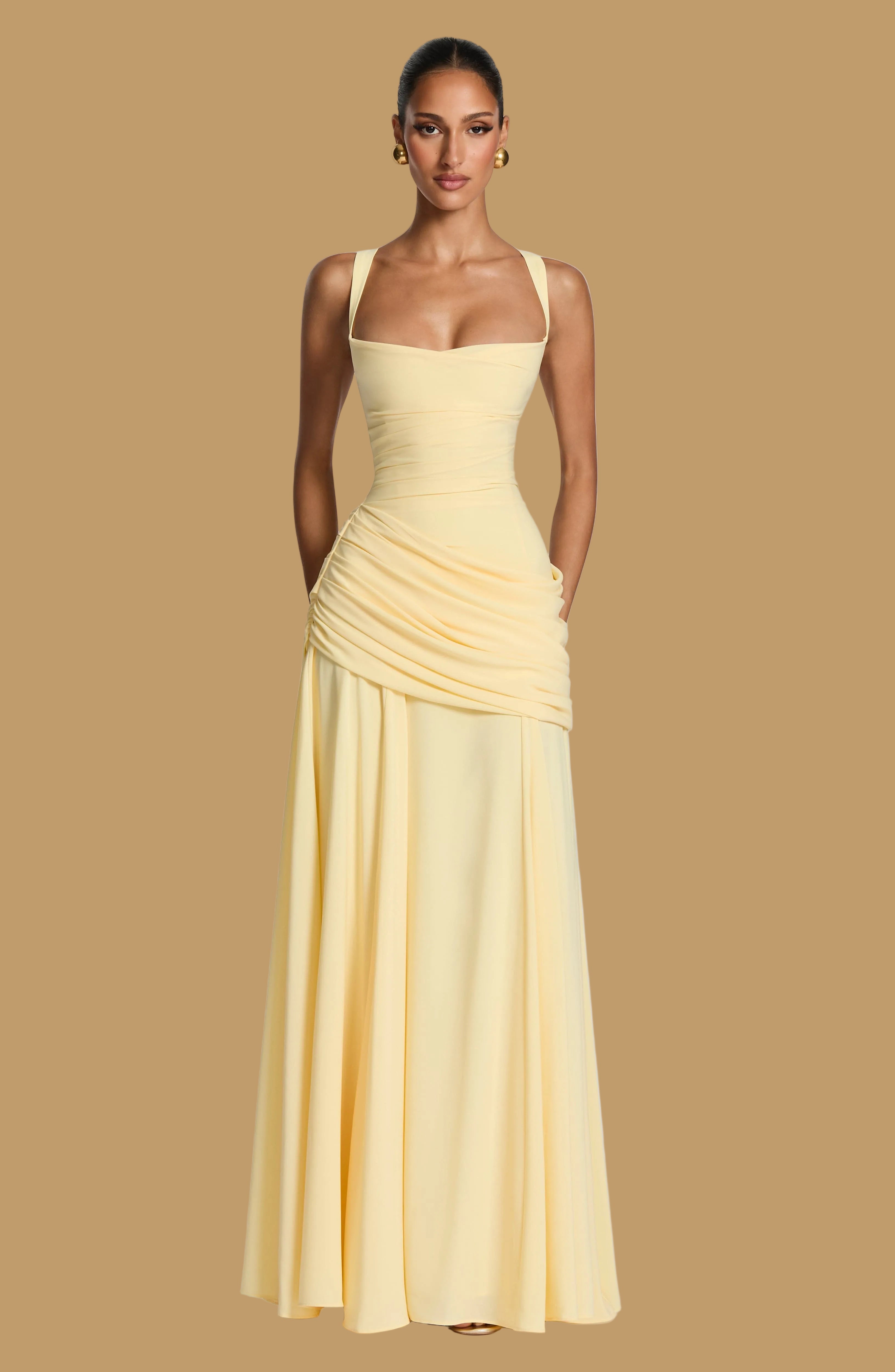 Long dress Sara - Lemon