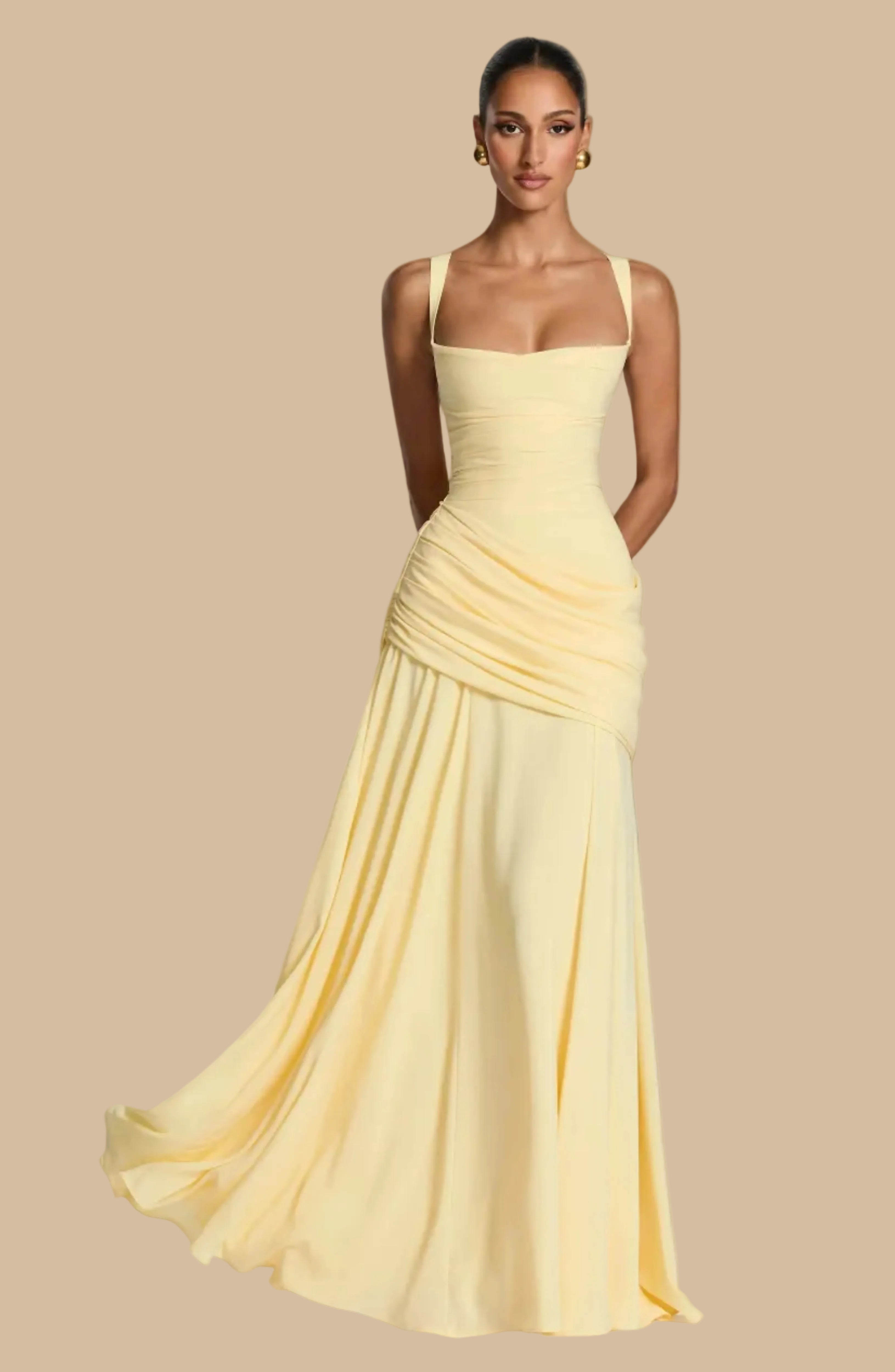Long dress Sara - Lemon