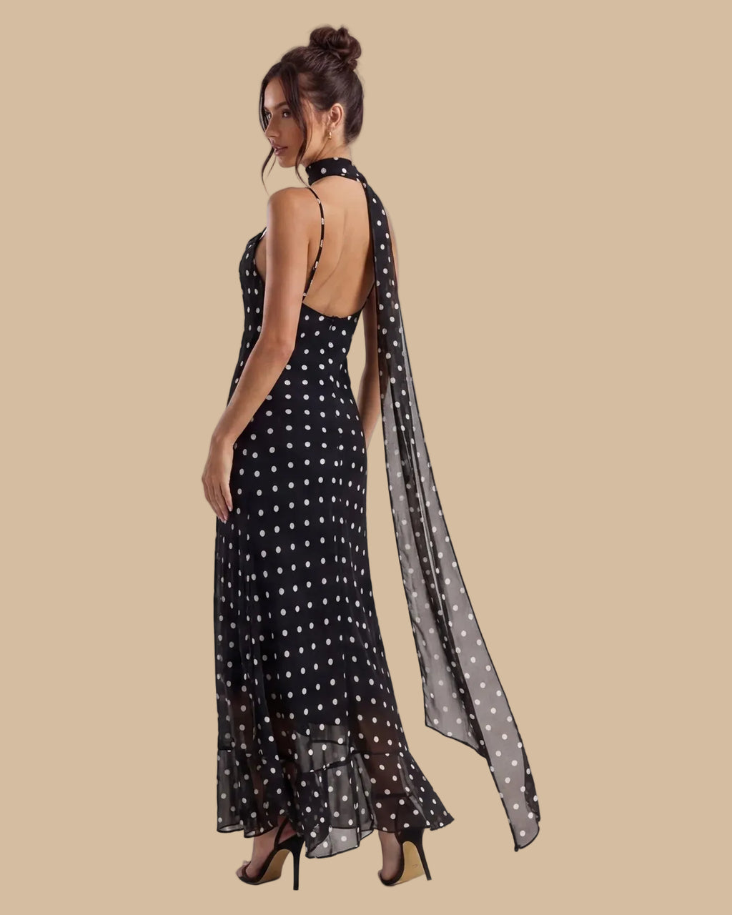 ✨Vestido Negro que Estiliza | Elegante de Lunares